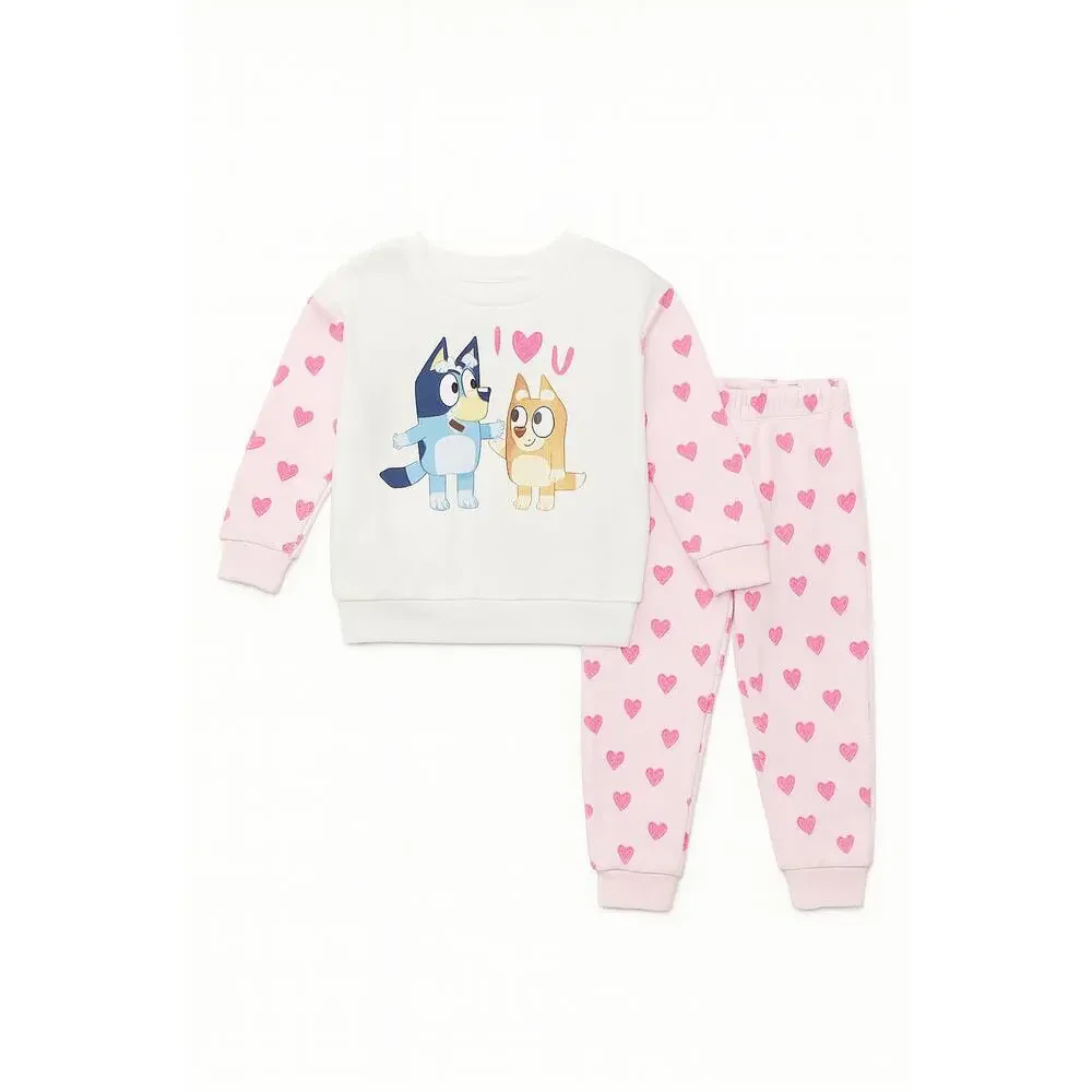 Bluey Kids Pink Heart Pajamas